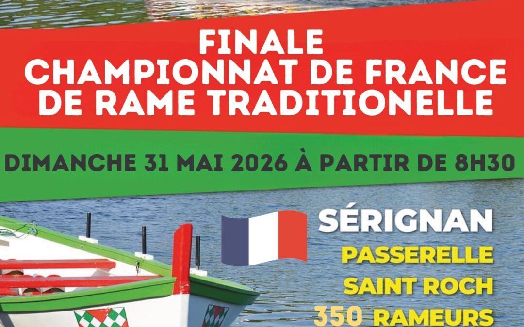 Finale du championnat de France de rame traditionnelle à Sérignan le 31 mai 2026